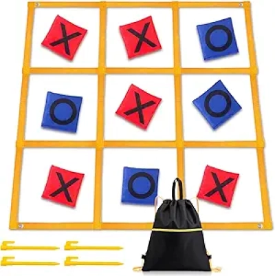 Giant 4ft Tic Tac Toe Game - Outdoor Bean Bag Toss for Backyard & Camping
