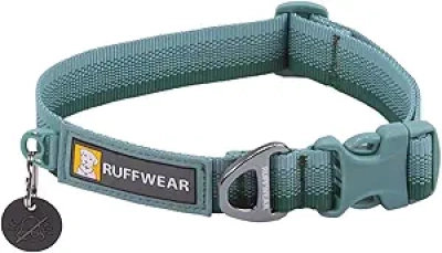 Ruffwear Front Range Dog Collar - Adjustable, Durable, Lightweight | River Rock Green