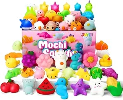 JOYIN Mochi Squishy Toys 100 Pack - Kawaii Stress Relief & Party Favors