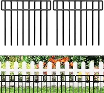 20Ft Animal Barrier Fence 14-Pack - No Dig Metal Garden Fence Panels for Dogs & Rabbits