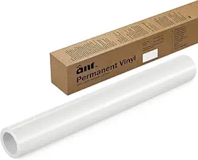 ANT White Permanent Vinyl Roll 24" x 30' - Adhesive Vinyl for Cricut, Silhouette & Cameo