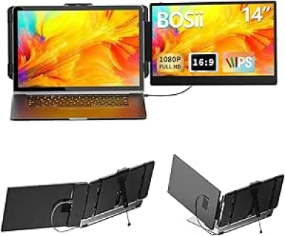 14 Inch Portable Monitor - USB-C HDMI Dual IPS FHD 1080P Laptop Screen Extender