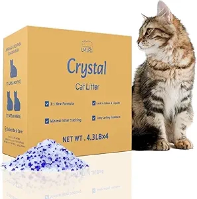 Crystal Cat Litter 17.2lb - 4 Month Supply, Odor Control & Low Tracking Silica