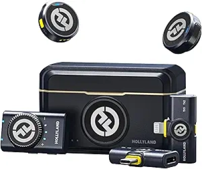 Hollyland Lark M2 Wireless Microphone System - 48kHz/24-bit Hi-Fi Audio, 300m Range, 40h Battery