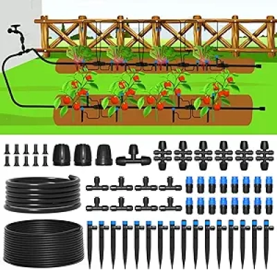 MIXC 230FT Quick-Connect Drip Irrigation System - Complete Garden Watering Kit