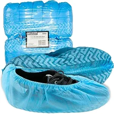 Premium Disposable Boot & Shoe Covers - Non-Slip, Blue, 50 Pairs (100 Booties)