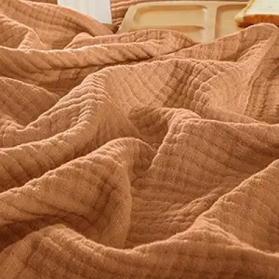 PHF 100% Cotton Muslin Blanket King 108x90 - 4-Layer Breathable Throw