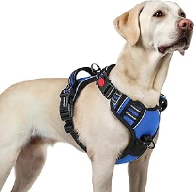 rabbitgoo No Pull Dog Harness for Large Dogs - Adjustable Reflective Vest with Control Handle