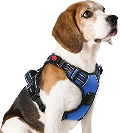 rabbitgoo No Pull Dog Harness Medium - Adjustable Reflective Vest with Control Handle