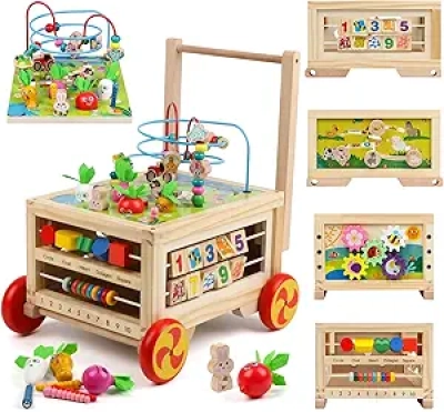 7-in-1 Wooden Activity Cube Montessori Toy for Toddlers 1+ Years