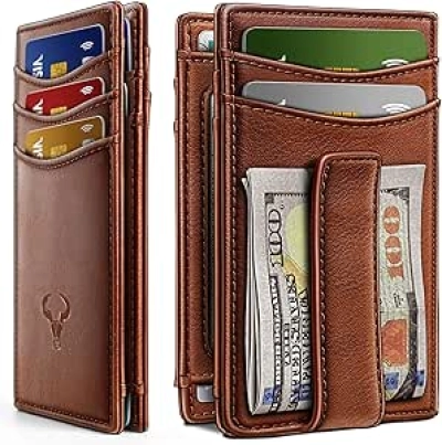 BULLIANT Magnetic Slim Wallet for Men - RFID Blocking Leather Front Pocket Wallet
