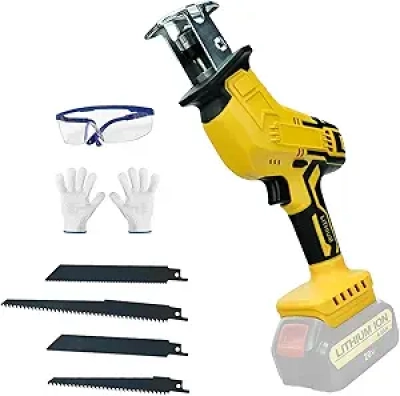 Cordless Reciprocating Saw for DeWalt 20V Max - Variable Speed 0-3000SPM with 4 Blades