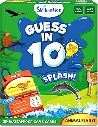 Skillmatics Guess in 10 Splash - Waterproof Card Game for Pool & Beach