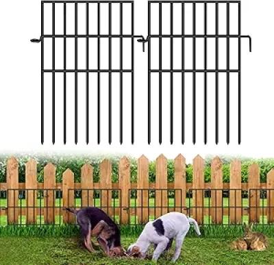 No Dig Animal Barrier Fence - 25 Panels, 27ft Rustproof Dog & Rabbit Fence