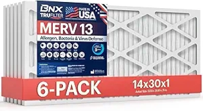 BNX TruFilter 14x30x1 MERV 13 Air Filter 6-Pack | Made in USA