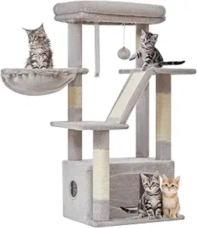 38.2" Cat Tree Tower for Kittens - Luxurious Indoor Cat Condo with Sisal Scratching Posts