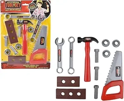 12-Piece Handyman Manual Tool Set Playset for Kids Ages 3+ | Toy Construction Tools