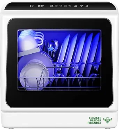 EUHOMY Portable Countertop Dishwasher - 6 Programs, No Installation, Built-in 5L Tank