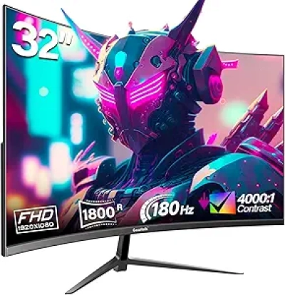 Gawfolk 32" 180Hz Curved Gaming Monitor - 1800R VA 1080P with AMD FreeSync