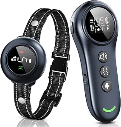 2-in-1 Smart Dog Shock & Bark Collar - 3300FT Remote Training Collar for All Breeds