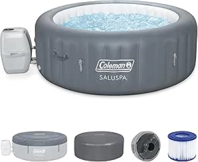 Coleman Palm Springs 4-6 Person Hot Tub | 140 AirJets Inflatable Spa with EnergySense Cover