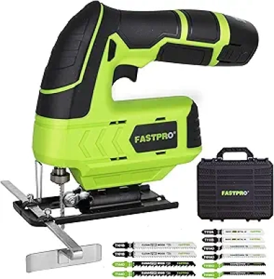 FASTPRO 12V Cordless Jig Saw Kit - Professional Electric Jigsaw with Blades