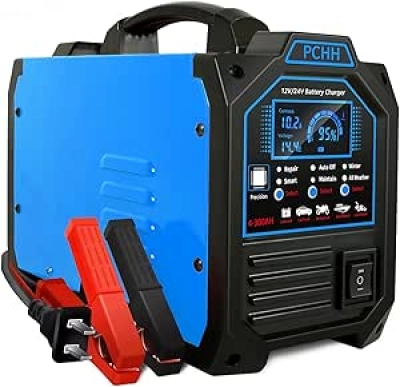 12V 24V Smart Battery Charger - Heavy Duty Auto Maintainer with Winter Mode & Repair Function