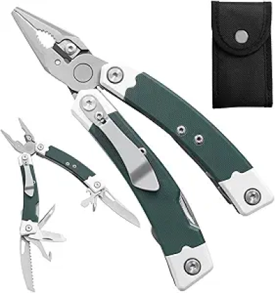 HANSHI G10 12-in-1 Multitool Pliers with Tungsten Steel Wire Cutters - Camping & Survival Gear
