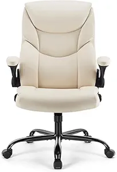 Ergonomic Office Chair Heavy Duty 300lbs - PU Leather Task Chair with Lumbar Support