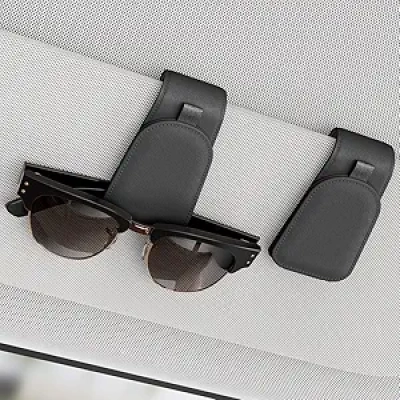 Magnetic Sunglass Holder for Car Visor - 2 Pack Black Organizer