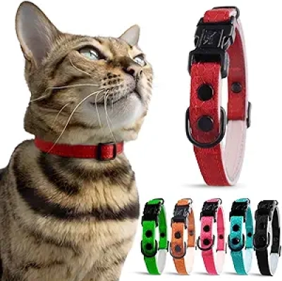 Red Breakaway Cat Collar with Soft Padding - Heavy Duty Tactical Design for Medium to Large Cats