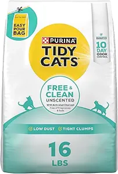 Purina Tidy Cats Unscented Clumping Litter - 16 lb Multi-Cat Odor Control