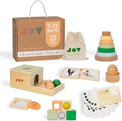 Montessori Toys for 1 Year Old | 6-in-1 Wooden Sensory Playkit | Educational Learning Set