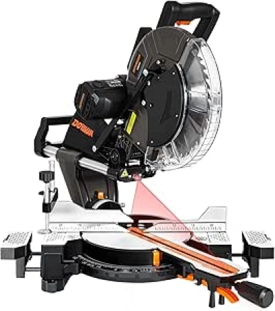 DOVAMAN 12-Inch Compound Sliding Miter Saw with Laser Guide & Dual Bevel