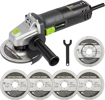 GALAX PRO 4.5" Electric Angle Grinder 750W - 12000RPM Corded with Grinding & Cutting Wheels