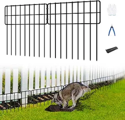 30-Panel No Dig Animal Barrier Fence - 30ft Rustproof Garden Fence for Rabbits & Dogs