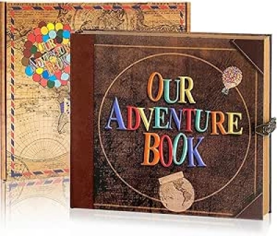 Adventure Scrapbook 148-Page DIY Travel Journal - Up-Inspired Couples Memory Album