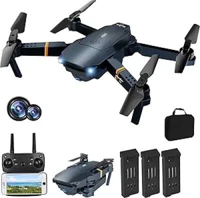 1080P FPV Drone for Adults & Beginners - Foldable RC Quadcopter with Camera, 2 Batteries & Carrying Case