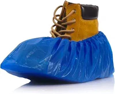 Heavy Duty Disposable Shoe Covers XL 6.7x17.7in - 100 Pack Waterproof Non-Slip Boot Booties