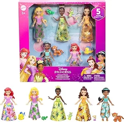 Disney Princess & Friends 10-Piece Posable Doll Set with Removable Outfits