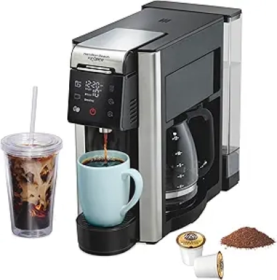 Hamilton Beach FlexBrew Advanced 5-in-1 Coffee Maker | 12 Cup Drip & Single Serve