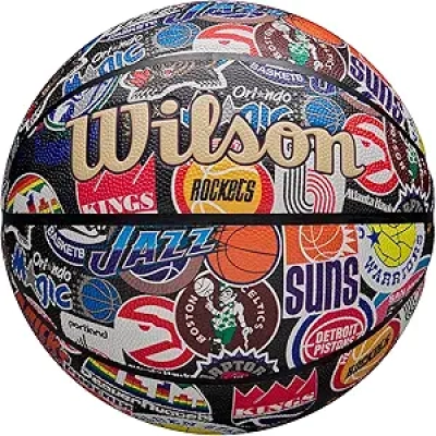 Wilson NBA All Team Retro Basketball - Official Size 7 Indoor Outdoor Ball