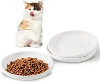 3 PCS Ceramic Cat Bowls 5.5 in - Whisker-Friendly Pet Dishes for Food & Water