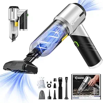 Saker 17000PA Cordless Handheld Car Vacuum - Portable Mini Cleaner with Brushless Motor
