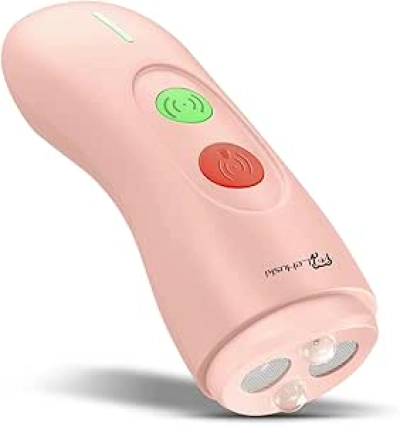 Rechargeable Ultrasonic Dog Bark Deterrent - 50 Ft Range, Safe & Humane Pink Device