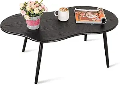 Small Cloud Coffee Table Black - Modern Center Table for Small Spaces