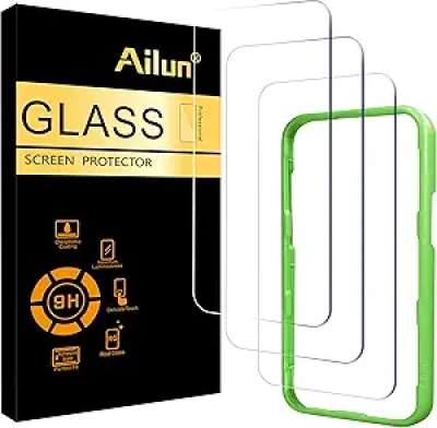 Ailun 3 Pack Screen Protector iPhone 17/16 Pro 6.3" - Tempered Glass with Installation Frame