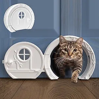 Gnome® Interior Cat Door - Lockable, Large Pet Door for Cats Up to 20 lbs