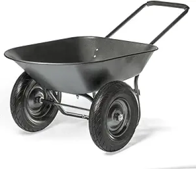 XtremepowerUS Dual-Wheel Utility Wheelbarrow - 5 cu/ft 330 LBS Capacity Garden Cart