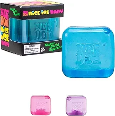 Schylling NeeDoh Nice Ice Baby Sensory Squeeze Toy - Super Solid Squish Cube